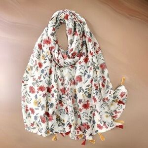 Luxury Tassel Floral Print Scarf Shawl